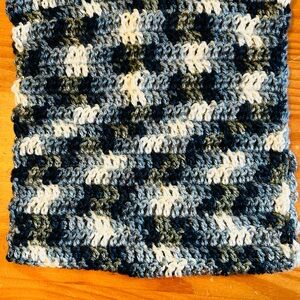 Handmade Black and White Crochet Scarf